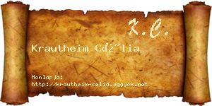 Krautheim Célia névjegykártya